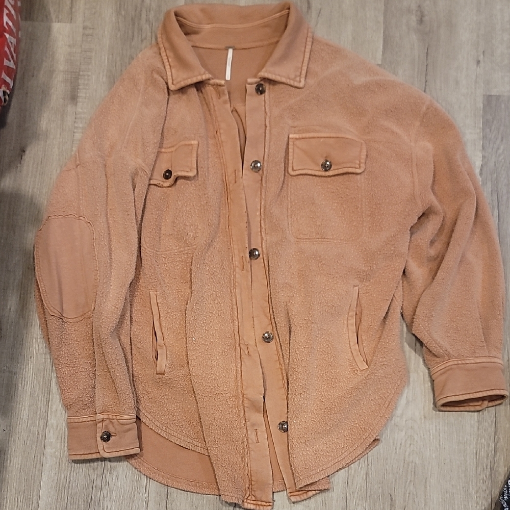 Free People Shacket Large Dusty Rose